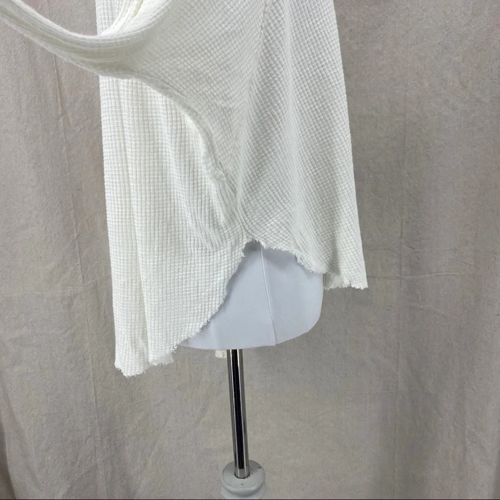 Free people Spring Valley ivory lace yolk trim thermal long sleeve top Size XS